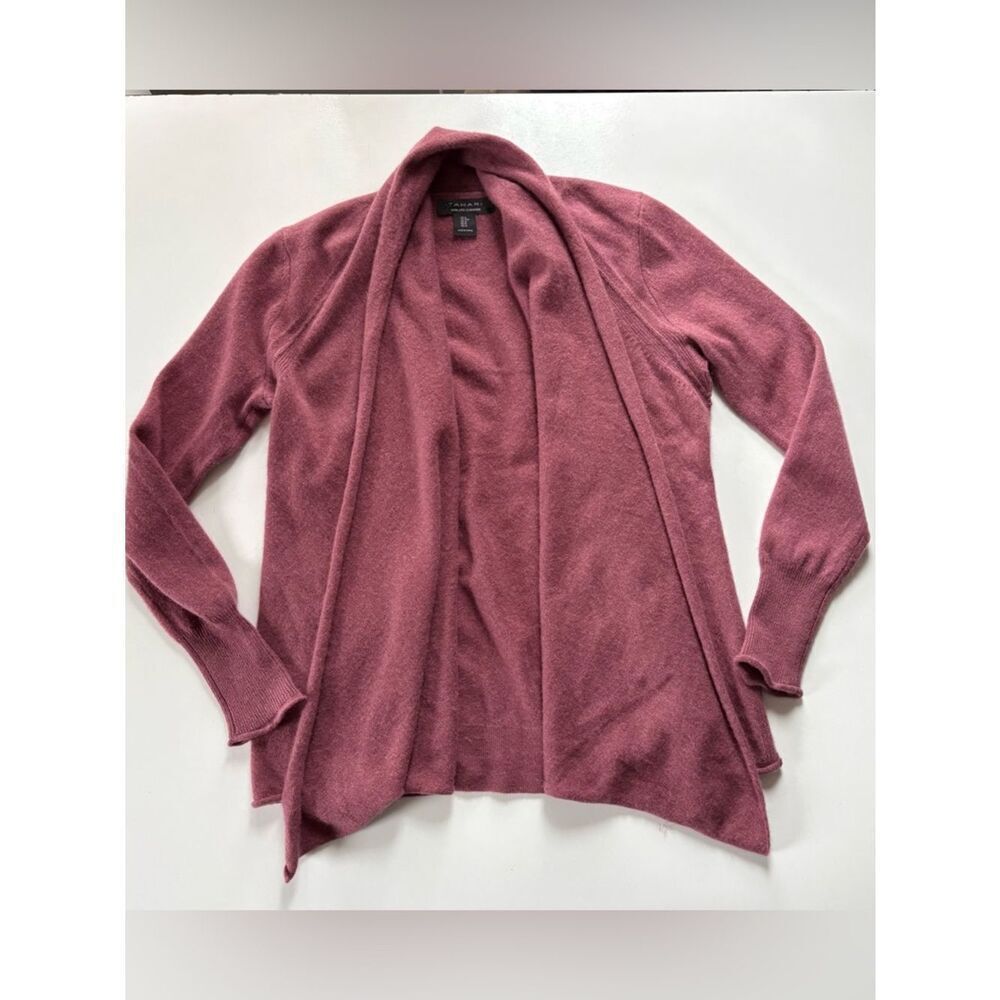 Tahari 2 Ply Cashmere Open Cardigan